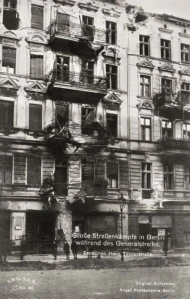 BERLIN: GENERAL STRIKE, 1920. Destroyed house in Berlin. Photographed after the general strike