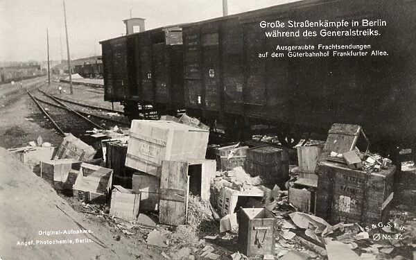 BERLIN: GENERAL STRIKE, 1920. A looted freight car in Berlin