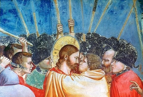 Betrayal of Jesus Christ by Judas Iscariot. Detail of the fresco, c1305, by Giotto, Scrovegni Chapel, Padua