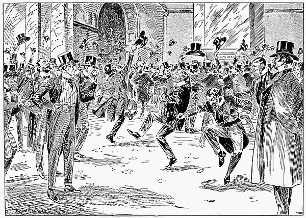 BOER WAR, 1900. Jubilation on the London Stock Exchange at the news of General
