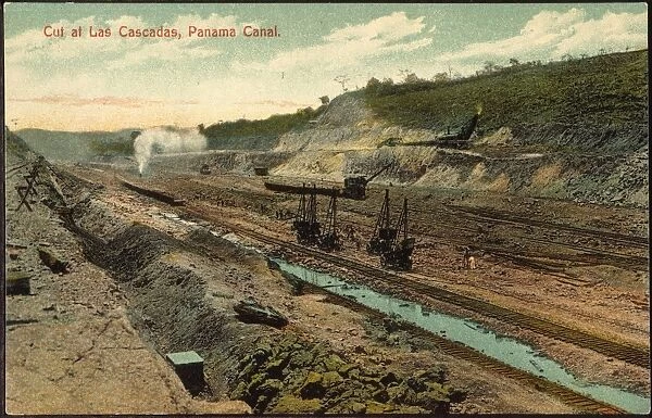 CARD: PANAMA CANAL, 1910. Postcard from the Panama Canal Zone, c1910, showing the