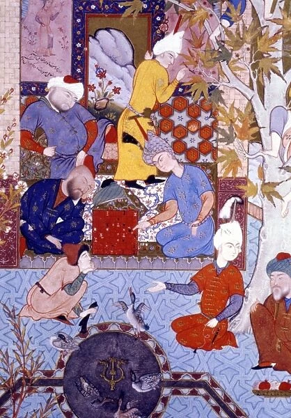 CHESS PLAYERS, 1556-65. Detail from a Persian Safavid manuscript miniature