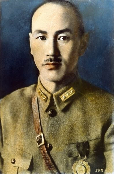 CHIANG KAI-SHEK (1887-1975). Chinese general and politician. Oil over a photograph