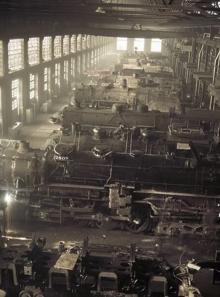 CHICAGO: RAILROAD, 1942. Chicago and Northwestern Railway Companys locomotive shops in Chicago