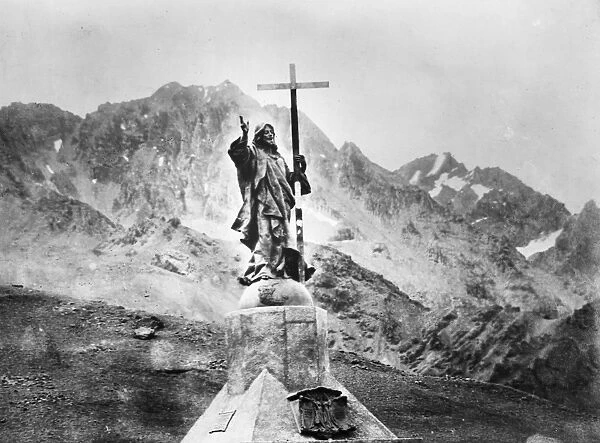 CHRIST OF THE ANDES, 1902. The famous statue erected in the Uspallata Pass (the