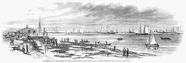 CIVIL WAR: BEAUFORT, 1863. Departure of the Great Southern Expedition from Beaufort