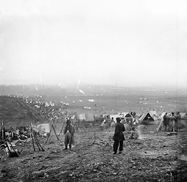 CIVIL WAR: NASHVILLE, 1864. Photograph taken behind Confederate Army lines at the Battle of Nashville, Tennessee, 16 December 1864. Photograph by George Barnard