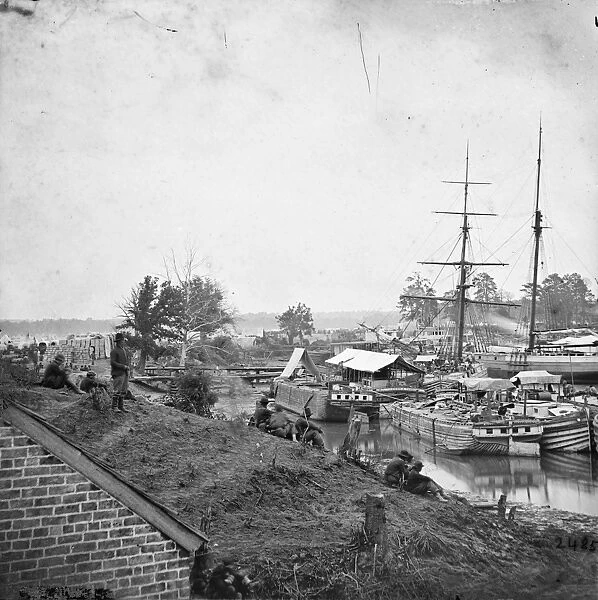 CIVIL WAR: SUPPLIES, 1862. Supply vessels at anchor at White House Landing, Virginia