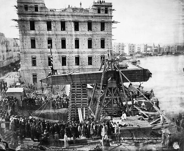 CLEOPATRAs NEEDLE, 1880. The ancient obelisk known as Cleopatras Needle being