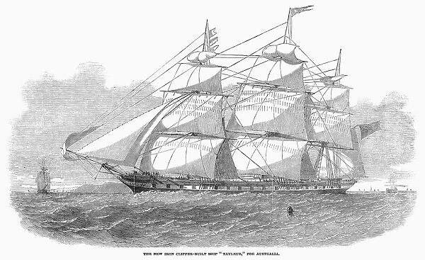 CLIPPER SHIP, 1853. The English iron clipper Tayleur, which was lost on its maiden voyage from Liverpool to Australia in 1854