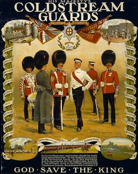 COLDSTREAM GUARDS, 1914. Recruiting poster for His Majestys Coldstream Guards