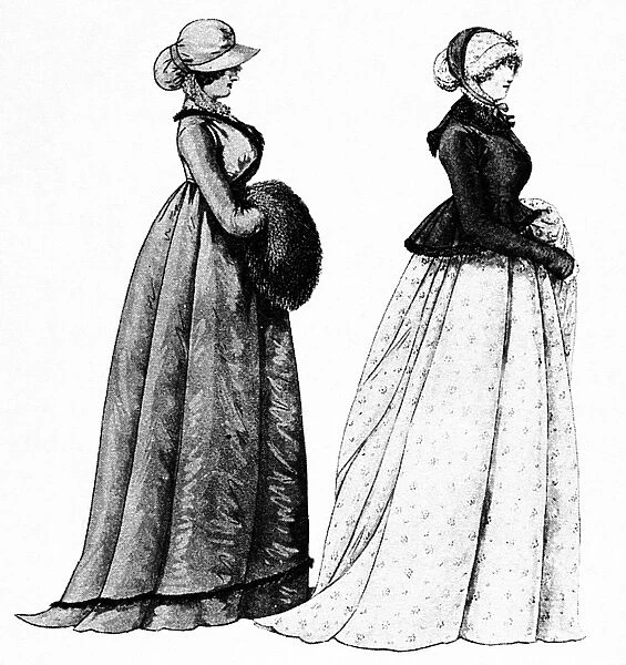 COTTON CLOTHES, c1800. Typical womens cotton clothes, c1800