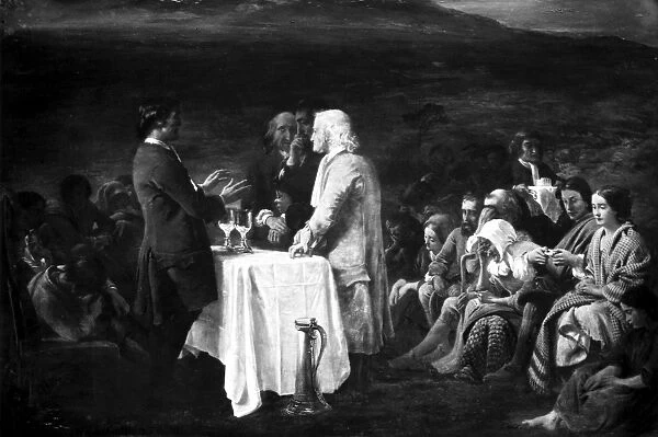 COVENANTERS COMMUNION. Oil on wood by Sir George Harvey (1806-1876)