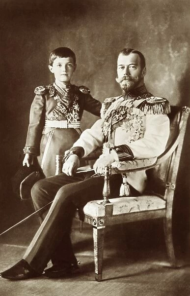 CZAR NICHOLAS II & ALEXIS. Czar Nicholas II of Russia (1868-1918) with his son