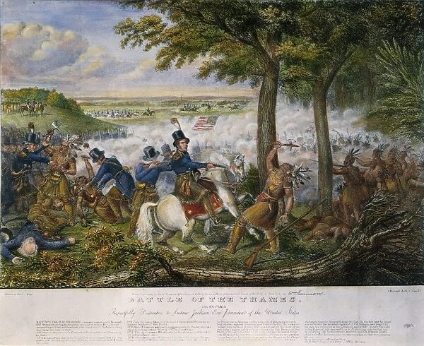 DEATH OF TECUMSEH, 1813. The death of Tecumseh at the Battle of the Thames, 5 October 1813