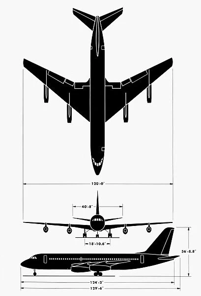 Diagram of the Convair 880 commercial jet