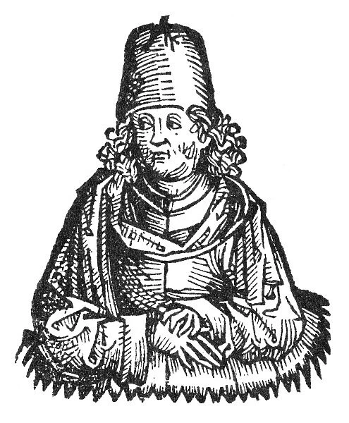 DINUS de ROSSONIS (d. c1298). Italian jurist. Woodcut, c1500