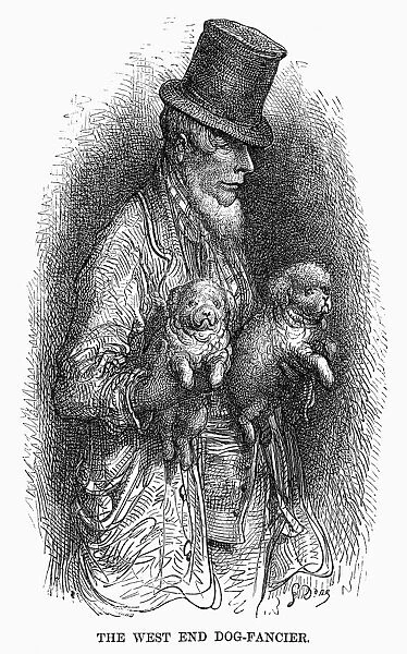 DORE: LONDON, 1872. The West End Dog-Fancier. Wood engraving after Gustave Dore from London
