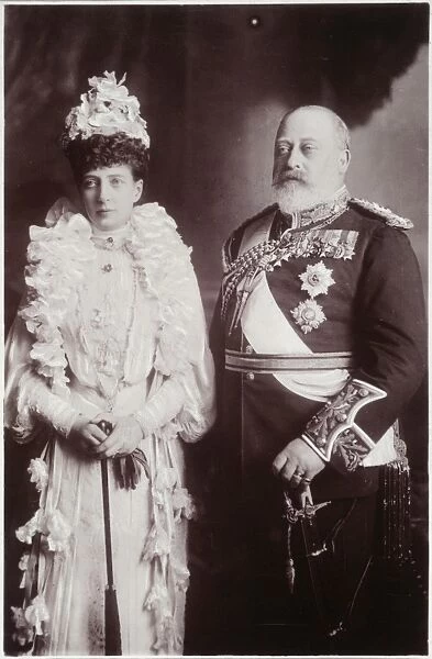 EDWARD VII OF ENGLAND (1841-1910). King Edward VII of England with Queen Alexandra: photograph