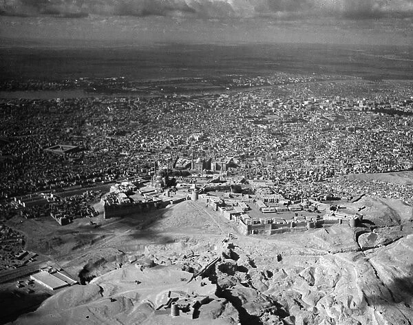 EGYPT: CAIRO, c1936. An aerial view of Cairo, Egypt, showing the Citadel (Al Qala)