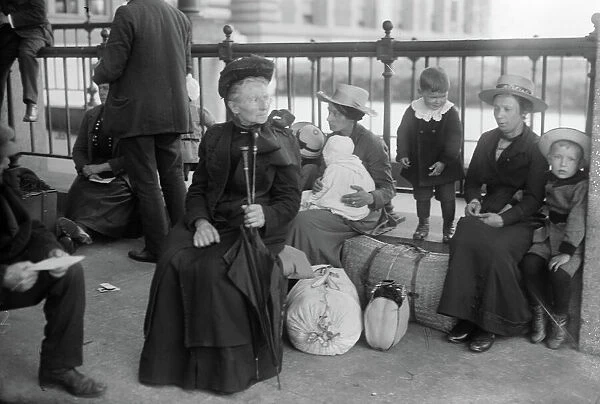 ELLIS ISLAND, c1910. A Dutch family at Ellis Island. Photograph, c1910