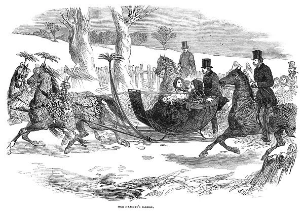 ENGLAND: ROYAL SLEDGE, 1854. The Royal sledge of Queen Victoria. Wood engraving