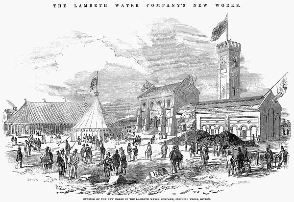 ENGLAND: WATERWORKS, 1852. Opening day at the Lambeth Water Companys new works at Seething Wells