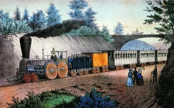 THE EXPRESS TRAIN, c1849. Lithograph, by Nathaniel Currier