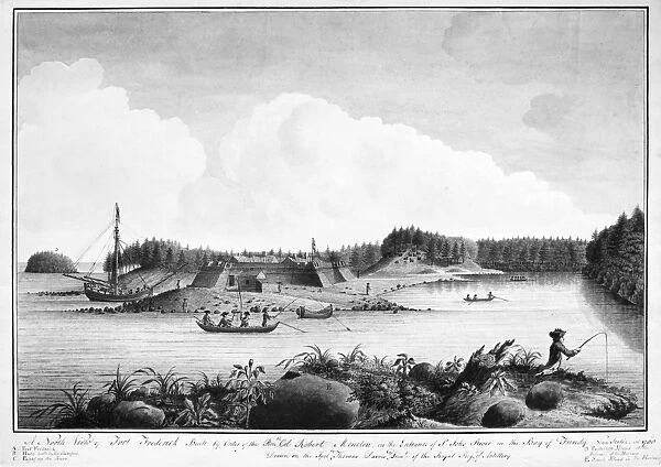 FORT FREDERICK, 1758. North view of Fort Frederick on the Bay of Fundy, Nova Scotia