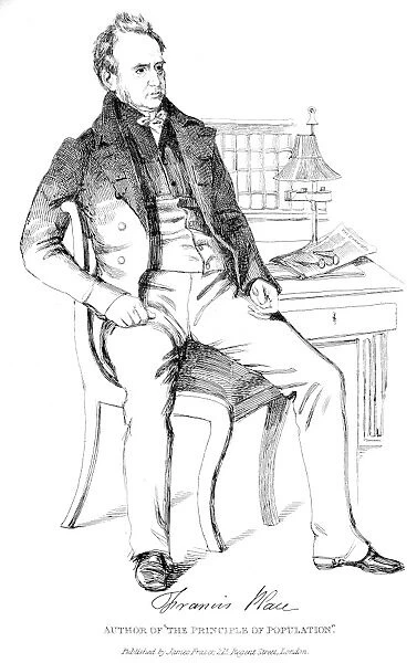 FRANCIS PLACE (1771-1854). English reformer. Drawing, c1830, by Daniel Maclise