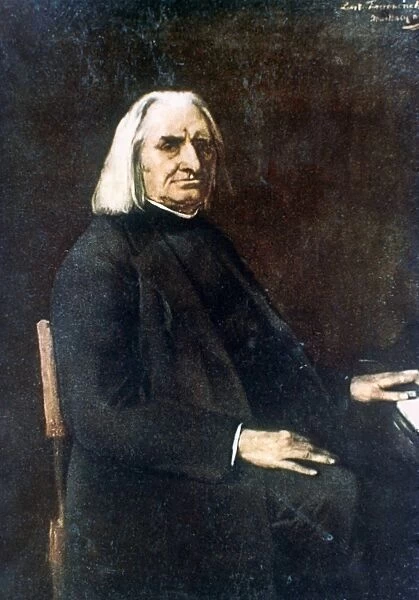 FRANZ LISZT (1811-1886). Hungarian piano virtuoso and composer. Oil on canvas, 1886