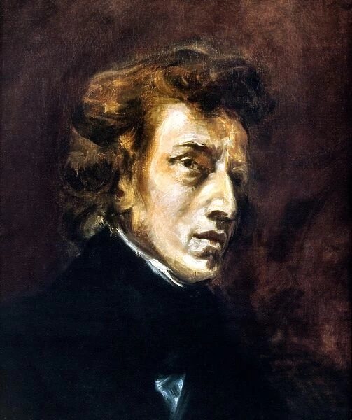 FREDERIC CHOPIN (1810-1849). Polish composer. Oil on canvas, 1838, by Eugene Delacroix