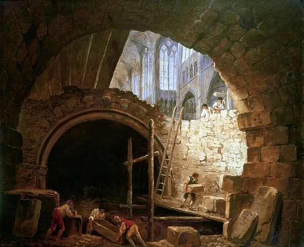 FRENCH REVOLUTION, 1793. The Violation of the Vaults of the Kings in the Basilica of St