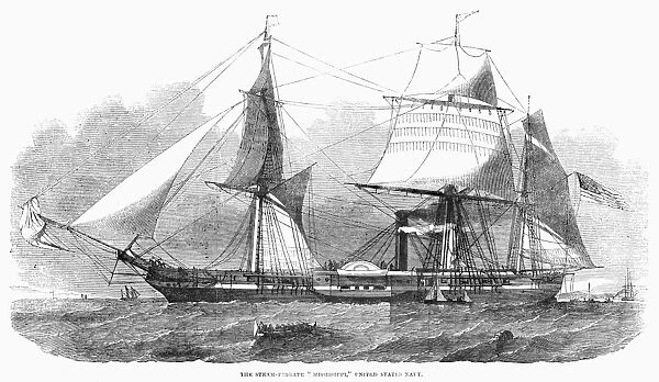 FRIGATE: MISSISSIPPI, 1853. The steam frigate Mississippi of the United States Navy