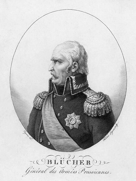 GEBHARD L. von BLUCHER (1742-1819). Prussian field marshal. Line engraving, French, early 19th century