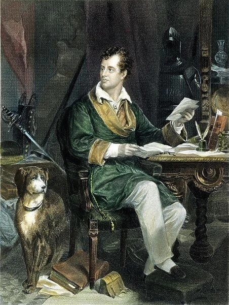 GEORGE GORDON BYRON (1788-1824). Sixth Baron Byron. English poet. Steel engraving, American, 1867, after a painting by Alonzo Chappel