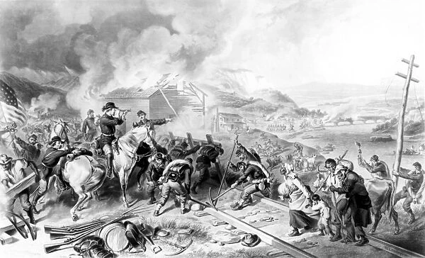 GEORGIA: SHERMANs MARCH. General Shermans March to the Sea through Georgia, 1864. Contemporary engraving