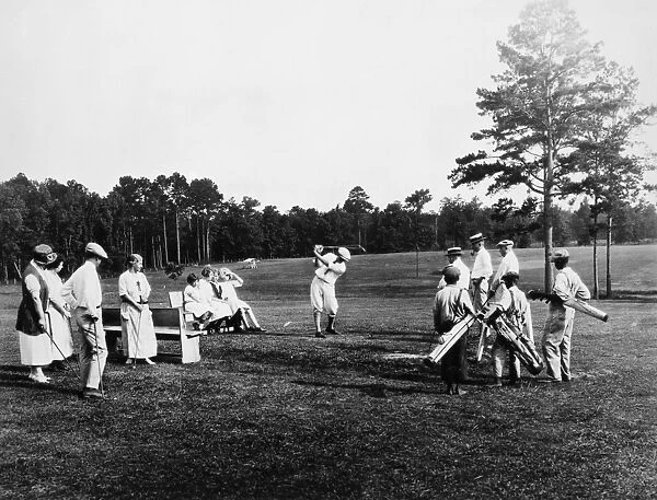 GOLF, c1905. The first tee at Browns Wells Golf Course, Hazlehurst, Mississippi, c1905