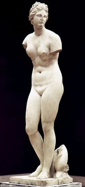 GREECE: APHRODITE  /  VENUS. Roman marble statue of Aphrodite copied from a Greek original of c300 B. C