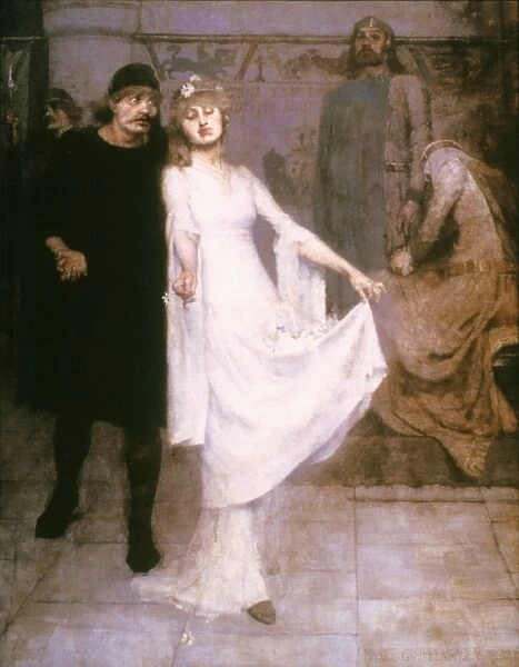 HAMLET: OPHELIA & LAERTES. Ophelia and Laertes in a scene from Shakespeares Hamlet