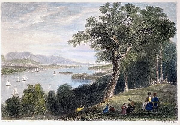 HYDE PARK, NEW YORK, 1837. Hyde Park, New York, along the banks of the Hudson River. Engraving, 1837, after a drawing by William Henry Bartlett