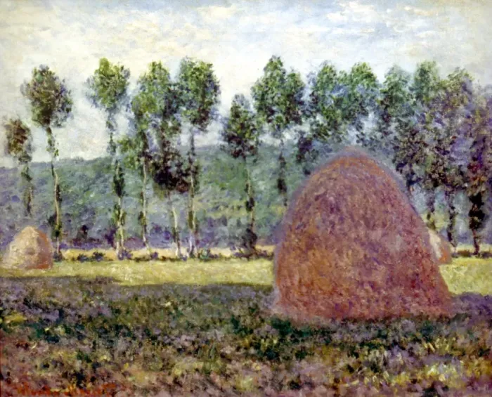 Framed Print : Monet's Haystack Print, Oil on Canvas Reproduction