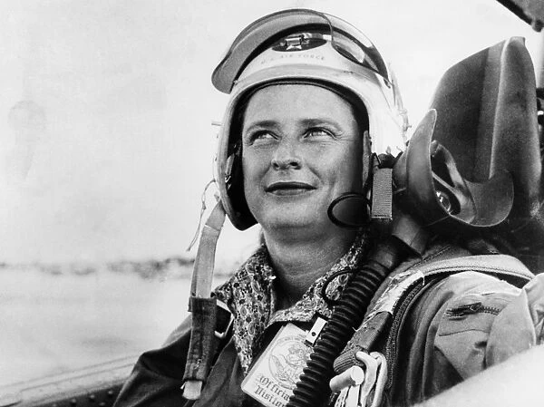 JERRIE COBB (1931- ). American aviator. Photographed in US Air Force flight gear, 1960