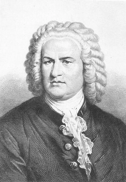 JOHANN S. BACH (1685-1750). German organist and composer. Line engraving, 19th century