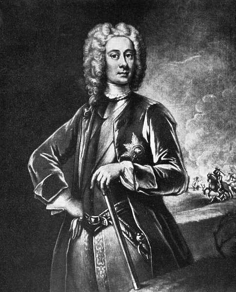 JOHN CAMPBELL (1678-1743). 2nd Duke of Argyll, 1st Duke of Greenwich. Scottish military leader. Mezzotint engraving, 18th century, after a painting by William Aikman