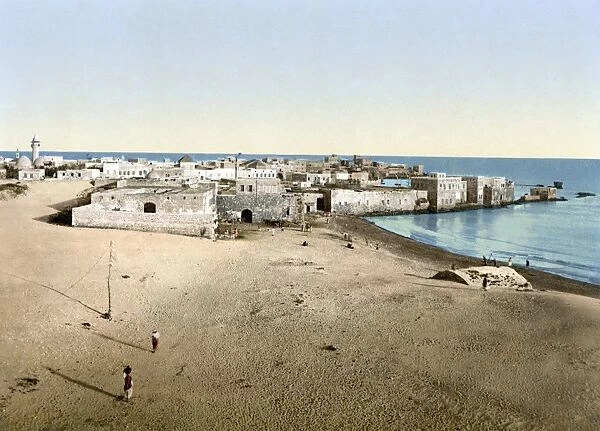 LEBANON: TYRE, c1895. The village of Tyre, in southern Lebanon. Photochrome, c1895