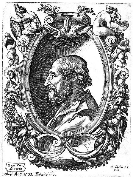 LUDOVICO ARIOSTO (1474-1533). Italian poet. Italian copper engraving after a drawing by Titian
