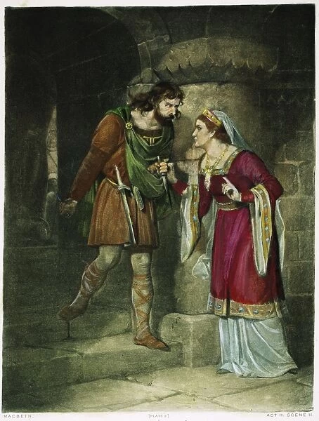 MACBETH, 19th CENTURY. Lady Macbeth seizes the dagger from Macbeth after he has