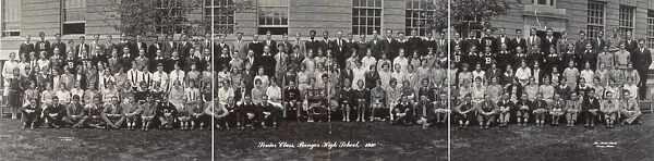 MAINE: HIGH SCHOOL, 1930. Group portrait of the senior class at Bangor High School in Maine