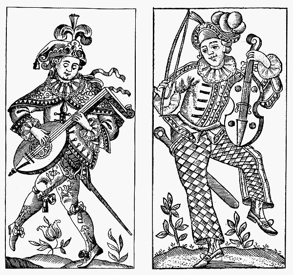 MANDOLIN PLAYER, 1750. Tarot cards, 1750, engraved by Andre Benedict